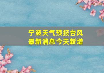 宁波天气预报台风最新消息今天新增