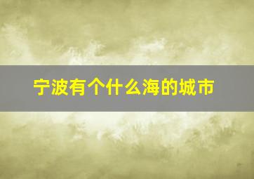 宁波有个什么海的城市