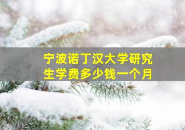 宁波诺丁汉大学研究生学费多少钱一个月