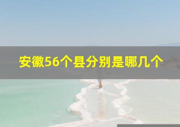 安徽56个县分别是哪几个