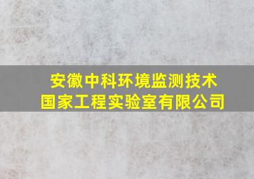 安徽中科环境监测技术国家工程实验室有限公司