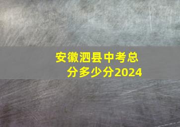 安徽泗县中考总分多少分2024