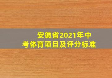 安徽省2021年中考体育项目及评分标准