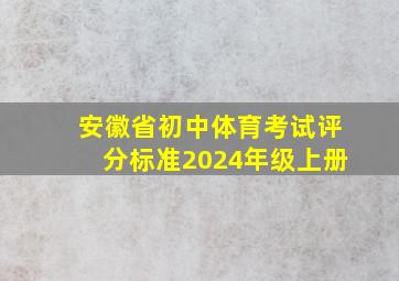 安徽省初中体育考试评分标准2024年级上册