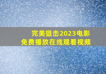 完美狙击2023电影免费播放在线观看视频