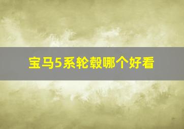 宝马5系轮毂哪个好看