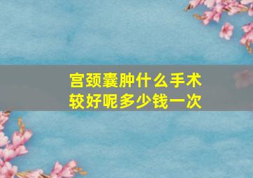 宫颈囊肿什么手术较好呢多少钱一次