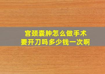 宫颈囊肿怎么做手术要开刀吗多少钱一次啊