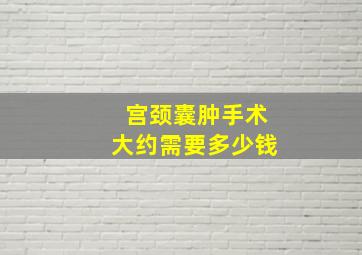 宫颈囊肿手术大约需要多少钱