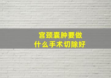 宫颈囊肿要做什么手术切除好