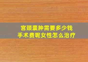 宫颈囊肿需要多少钱手术费呢女性怎么治疗