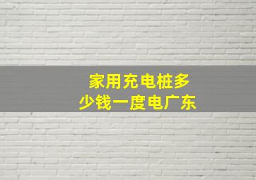 家用充电桩多少钱一度电广东