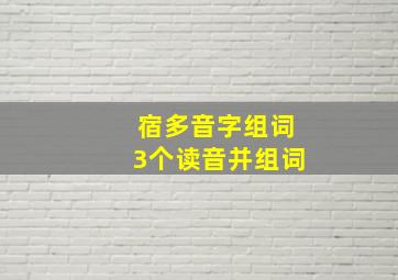 宿多音字组词3个读音并组词