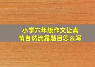 小学六年级作文让真情自然流露题目怎么写