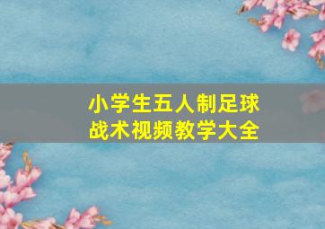 小学生五人制足球战术视频教学大全