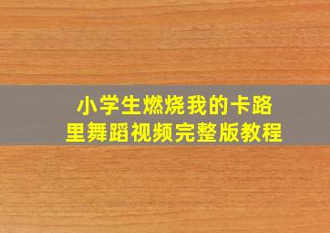 小学生燃烧我的卡路里舞蹈视频完整版教程