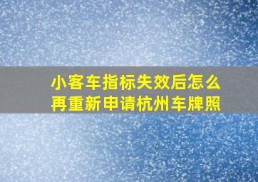 小客车指标失效后怎么再重新申请杭州车牌照