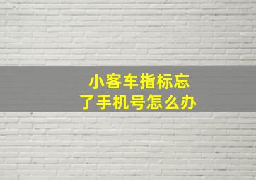 小客车指标忘了手机号怎么办