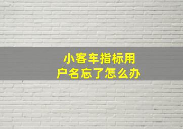 小客车指标用户名忘了怎么办