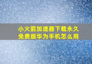 小火箭加速器下载永久免费版华为手机怎么用