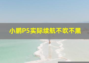 小鹏P5实际续航不吹不黑