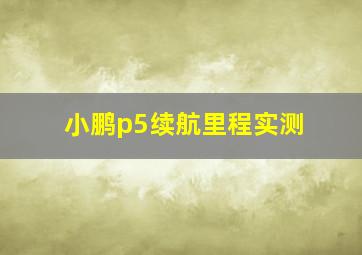 小鹏p5续航里程实测