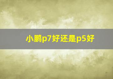 小鹏p7好还是p5好