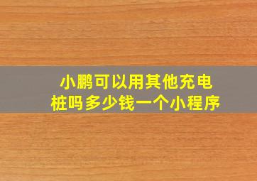 小鹏可以用其他充电桩吗多少钱一个小程序