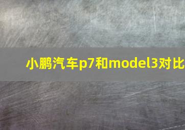 小鹏汽车p7和model3对比