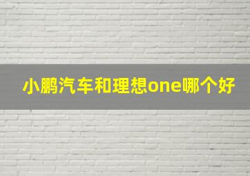 小鹏汽车和理想one哪个好