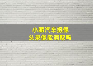 小鹏汽车摄像头录像能调取吗