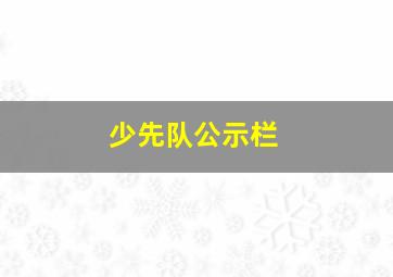 少先队公示栏