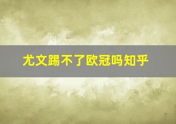 尤文踢不了欧冠吗知乎