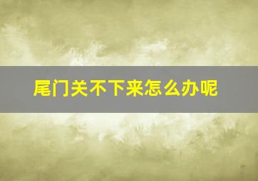 尾门关不下来怎么办呢