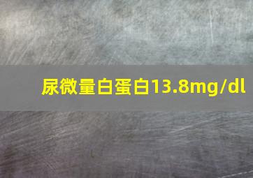 尿微量白蛋白13.8mg/dl