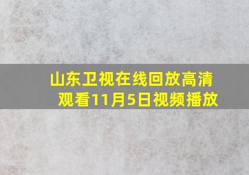 山东卫视在线回放高清观看11月5日视频播放