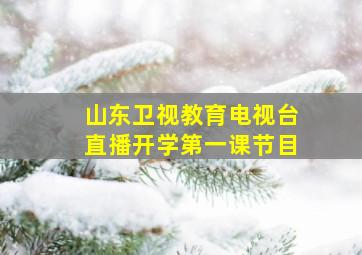 山东卫视教育电视台直播开学第一课节目