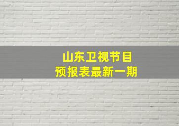 山东卫视节目预报表最新一期