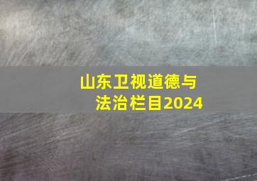 山东卫视道德与法治栏目2024