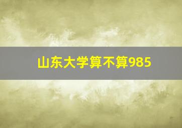 山东大学算不算985