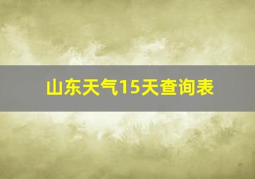 山东天气15天查询表