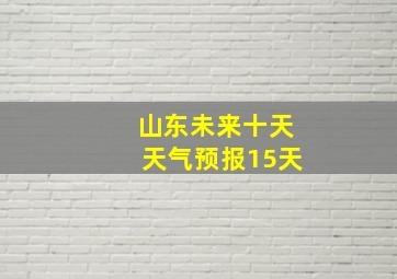 山东未来十天天气预报15天