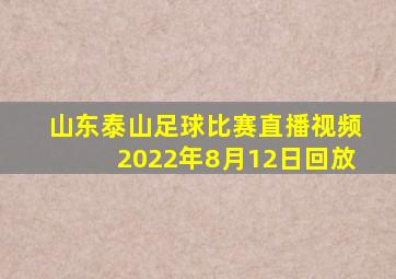 山东泰山足球比赛直播视频2022年8月12日回放