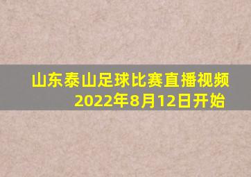 山东泰山足球比赛直播视频2022年8月12日开始