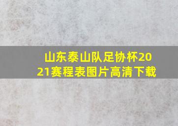 山东泰山队足协杯2021赛程表图片高清下载