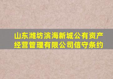 山东潍坊滨海新城公有资产经营管理有限公司信守条约