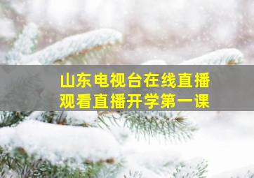 山东电视台在线直播观看直播开学第一课