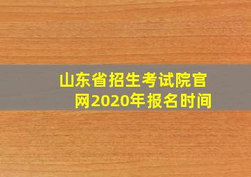 山东省招生考试院官网2020年报名时间