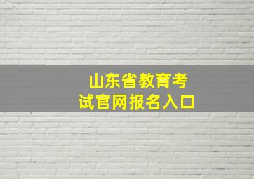 山东省教育考试官网报名入口