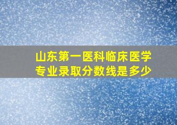 山东第一医科临床医学专业录取分数线是多少